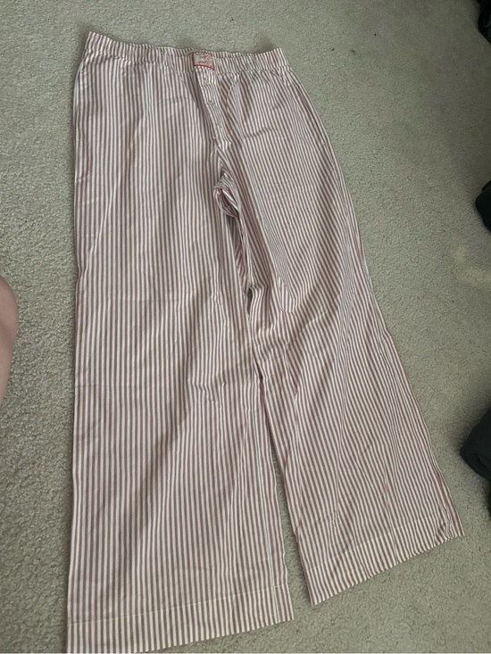 Marine Layer Pants - Marine Layer Pink and White Striped Straight-Leg Pants
